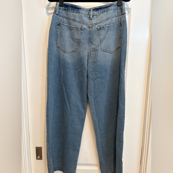 Oliver Logan Madison Mid Rise Jeans Bright Blue Worn Wash Size 27 NWT Wide - Picture 2 of 7
